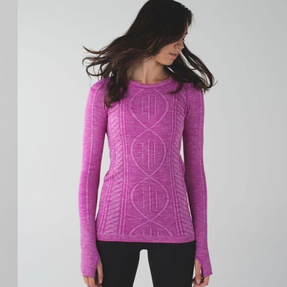 lululemon athletica Tops - Lululemon Mulberry Purple / Pink Long Sleeve Top with spiral Women’s Size 4